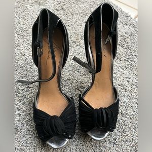 James & Mark Badgley Mischka Black Suede 5” Heels size 6.5